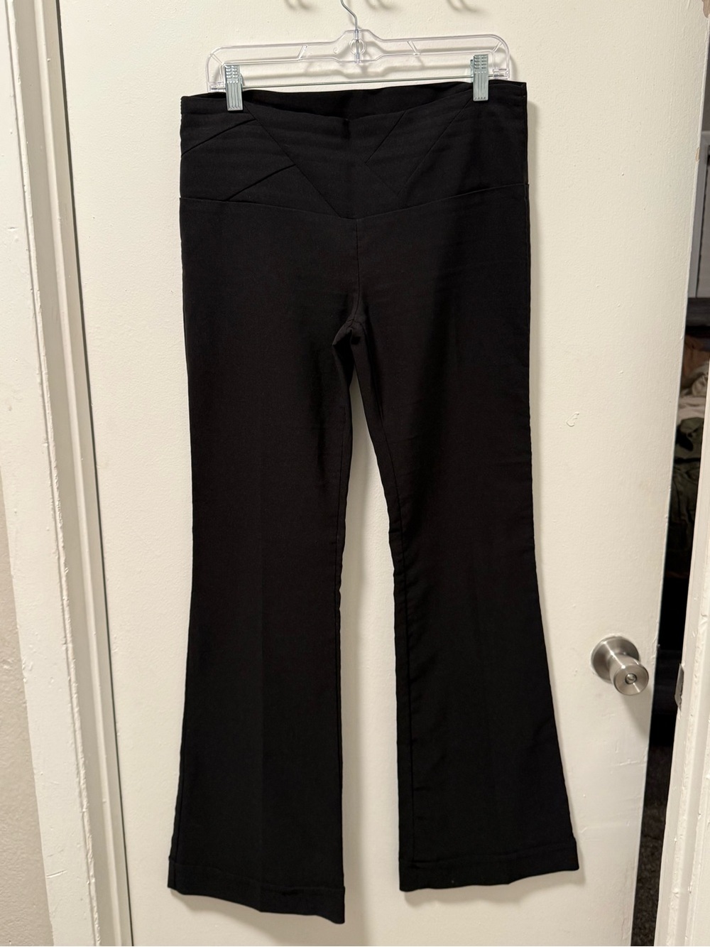 Wet Seal Women’s Medium Black Flare Pants Y2K Stretch Pull On